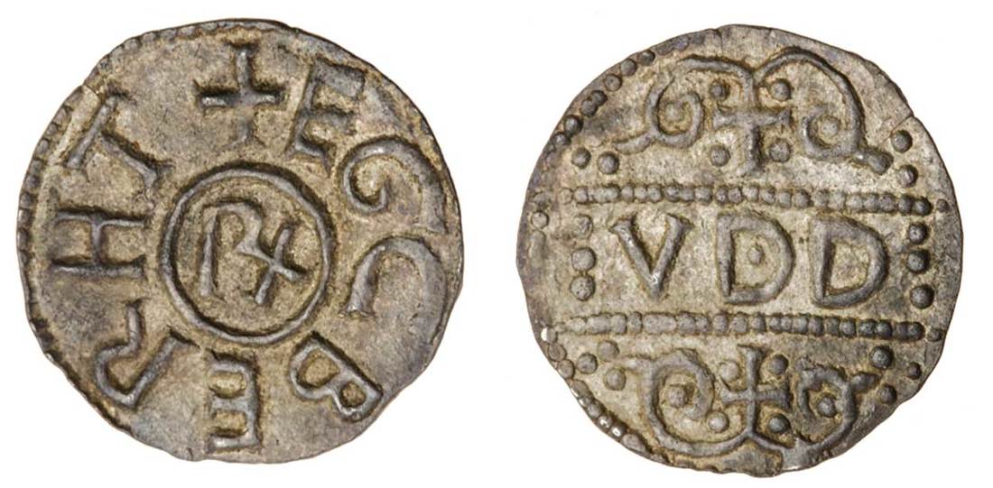 Kent, Ecgberht (c.765-780), Penny, 1.26g, 12h, Canterbury, Udd, egcberht around solid inner cir...