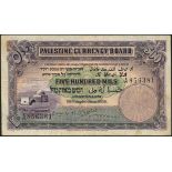 Palestine Currency Board, 500 mils, 30 September 1929, serial number A 856381, (Pick 6b, TBB PC...