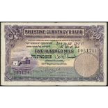 Palestine Currency Board, 500 mils, 30 September 1929, serial number D 051741, (Pick 6b, TBB PC...