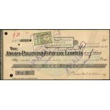 Anglo-Palestine cheque currency, 5 francs, ND (1914-1915), first series, serial number 58228, (...