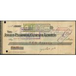 Anglo-Palestine cheque currency, 10 francs, ND (1914-1915), first series, serial number 223473,...