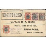 Brunei 1906 Overprinted on Stamps of Labuan Issued Stamps 1c. black and purple error overprint...