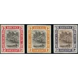 Brunei 1907 Issue Colour Trials 1c. imperforate colour trials in black and carmine, black and s...