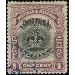 Brunei 1906 Overprinted on Stamps of Labuan Issued Stamps 1c. black and purple error overprint...