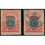 Brunei 1906 Overprinted on Stamps of Labuan Issued Stamps 1c. to $1 on 8c. set of twelve, both...