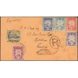 Brunei 1895 Star and Crescent Covers 1895 (22 July) Pead envelope registered to London