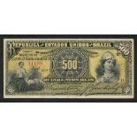 Republica dos Estados Unidos do Brazil, 500 reis, 1893, serial number 81498, (Pick 1),