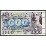 Schweizerische Nationalbank, Switzerland, 1000 Franken, 5th January 1970, (Pick 52i),