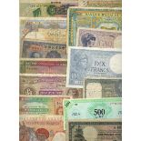 A Group of World Banknotes, including South Africa 10/- and £1, 1940 and 1938,