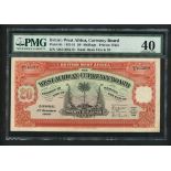 West African Currency Board, 20 shillings, 1 October 1949, serial number AH/3 245212, (Pick 8,...