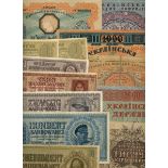 Central Rada, Ukraine National Republic, 100 Karbovantsiv, 1917, (Pick 1, 4, 5, 20, 22, 23, 24,...