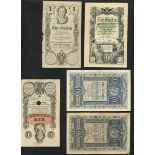 A group of Austrian notes between 1848 to 1888 including Privilegirte Oesterreichische National...