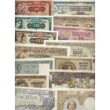 A group of Serbian and Yugoslavian notes