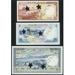 Banque du Liban, a set of specimens from the 1952 issue, (Pick 55, 56, 60),