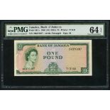Bank of Jamaica, £1, ND (1961), serial number DK 376497, (TBB B206c, 51Cc),