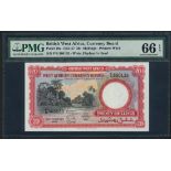 West African Currency Board, 20 shillings, 20 February 1957, serial number F/S 360135, (TBB B11...