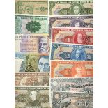 A group of South American notes including el Banco sur Americano, 1 sucre, 20 sucres, 1920,