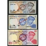 Central Bank of Lesotho, specimen 1, 5, 10 maloti, ND (1989), zero serial numbers, (Pick 4s-6s,...