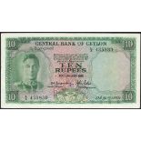 Central Bank of Ceylon, 10 Rupees, 20th January 1951, (TBB B302, Pick 48),