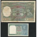 Reserve Bank of India, Burma, 1 rupee, ND (1945), green serial number K/27 029912, (Pick 25b, 2...