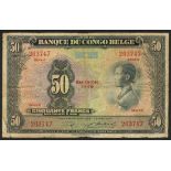 Banque du Congo-Belge, 50 francs, 1948, Serie G, serial number 203747, (Pick 16f, TBB B218f),