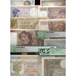 Banque de France, 5 Francs (4), 1939, 1943, 1947, 10 Francs (10), 1925, 1941-49, 1965-74, 20 Fr...