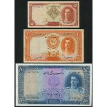 Bank Melli Iran, 5 rials, 1944, (Pick 39, 41, 45, TBB 134, 136, 140),