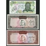 Bank Markazi Iran, 50 Rails, 100 Rails, 1000 Rails, ND, 1969, (TBB B218, B219, B257 Pick 88, 89...