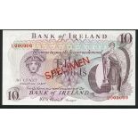 Bank of Ireland, specimen £10, ND (1971), red serial number U000000, (Banknote Yearbook NI.233a...