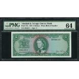 Central Bank of Trinidad and Tobago, 5 dollars, 14th December 1964, (TBB B202 Pick 27a),