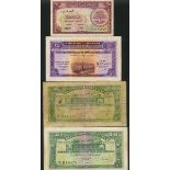 A group of Lebanese notes including Republique Libanaise, 25 Piastres, 1942, 1948-1950, 50 Pias...