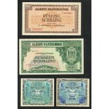 A group of Allied Military Currency from Austria and Germany, 1944,