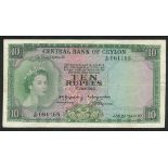 Central Bank of Ceylon, 10 Rupees, 1st July 1953, (TBB B305 Pick 55),