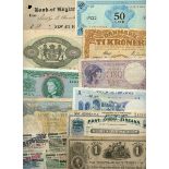 A selection of World currency comprising Central Bank of Trinidad and Tobago, $5,