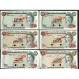 Bermuda Monetary Authority, specimen $20, $50, 1974-1986, (TBB B204, B205 Pick 31a, 31b, 31e, 3...