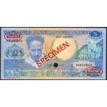 Centrale Bank van Suriname, 5 gulden, 1st July 1986, serial number AA 000000, specimen no. 056...