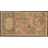 Banque de L'Indochine, Papeete, Tahiti, 20 Francs, ND (1928), (Pick 12, 14),