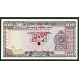 Central Bank of Ceylon, specimen 100 Rupees, 26 August 1977, no serial number, (Pick 82s; TBB B...