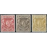 British East Africa 1897-1903 1r. grey-blue, 1r. dull blue, 2r., 3r., 4r., 5r. and 10r.,