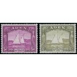 Aden 1937 Dhow ½a. to 10r. and 1939-48 ½a. to 10r. set less the 8a., fine mint,