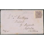 Bahamas 1859 (26 Aug.) envelope to Dingwall bearing Great Britain 1858-60 6d. lilac (with marg...