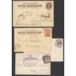 Bechuanaland British Bechuanaland 1894 1d. card from Taungs "via Christiana" to Schweizer Renec...