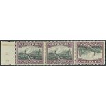 South Africa 1930-44 unhyphenated 2d. slate-grey and lilac marginal horizontal strip of three...