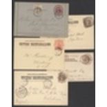 Bechuanaland British Bechuanaland 1891-95 selection of stationery cards from Vryburg to Cape Co...