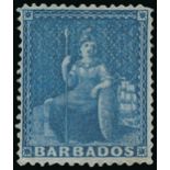 Barbados 1861 Clean-cut Perf. 14 to 16 (1d.) blue,