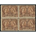 Canada Later Queen Victoria 1897 Jubilee Issue 6c. brown block of four neatly cancelled with tw...