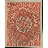 Newfoundland 1857-64 Issue 4d. scarlet-vermilion with good to large margins,