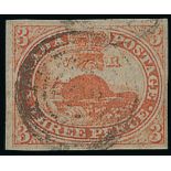 Canada The Pence Issues 1851 Laid Paper 3d. orange-vermilion with good to large margins,