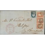 New Brunswick Incoming Mail 1859 (31 Oct.) entire from New Bedford, Mass. to Halifax,