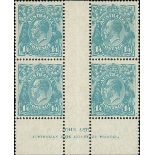 Australian Commonwealth King George V Heads Issued Stamps 1926-30 small multiple watermark, per...